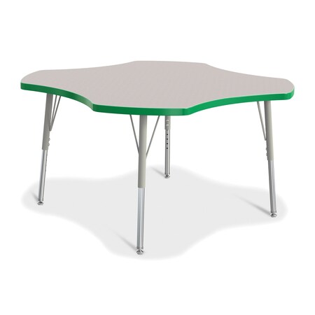 Jonti-Craft Berries Four Leaf Activity Table, E-height, Freckled Gray/Green/Gray 6453JCE119